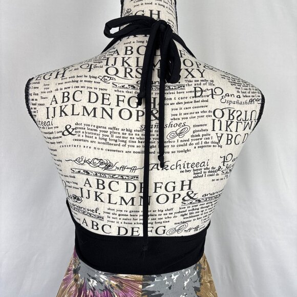 Pretty Good Halter Maxi Dress Women’s Small Black Multicolor Floral Empire Waist - Picture 6 of 13